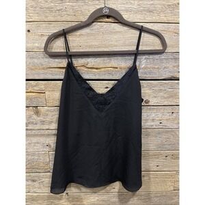 NWT! GB Women's Black Lace Trimmed‎ Cami Tank top Size Small